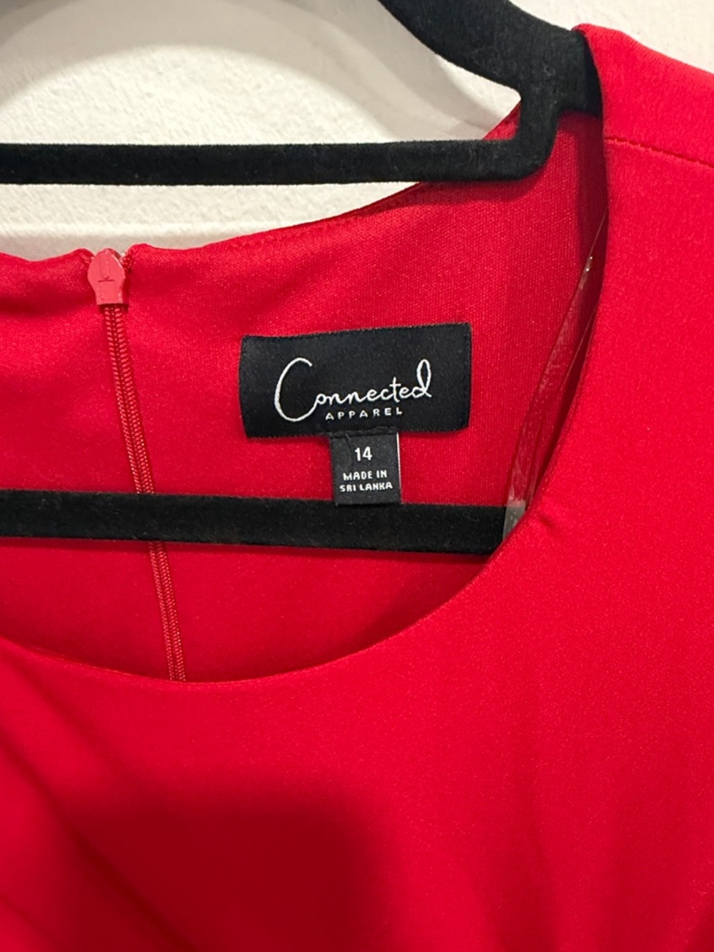 EUC Connected Apparel Red Ruffle Detail Asymmetric Dress - Picture 6 of 6